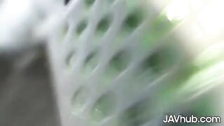 Two Japanese sluts get their holes filled with BBC in a gangbang