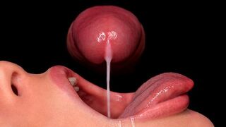 Close up blowjob with the best sloppy mouth and cum dumpster