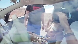 Public dick flashing with an exhibitionist guy in the street