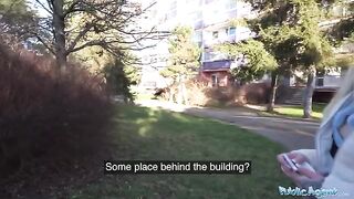 German blonde MILF shoots a steamy video for Public Agent, gets fucked in public