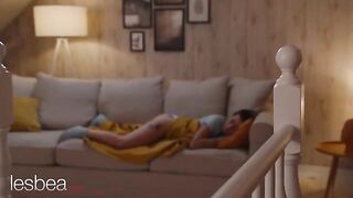 Two lesbians enjoy each other with a powerful vibrator