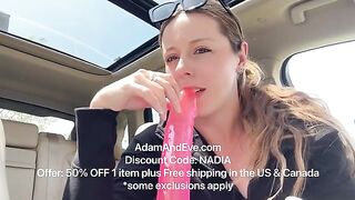 I tried out my new toy in the backseat of my car!!