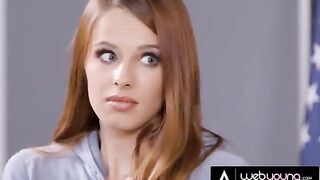 The hot Redhead plays detective, finds clues, and investigates Jillian Janson’s pussy in a steamy classroom scene