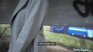 A cute little Russian girl was picked up by the Public Agent on the street