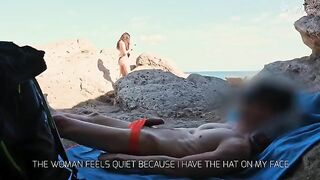 Babe exposed cock on the beach and got fucked by a pervert
