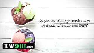 Jewelz Blu’s interview and sex session for ice cream on a hot day