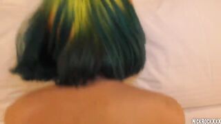 Rainbow teen celebrates her 18th birthday with a rough fuck