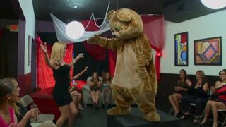 Dancing bear is spinning dick sucking sluts in the club
