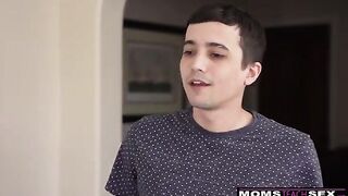 Ashley Lane thinks the younger guy's dick should be tasted first in this steamy scene