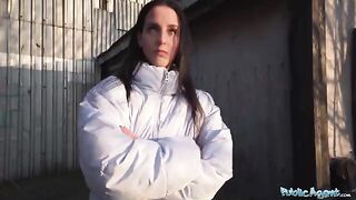 Agent picked up sexy brunette in the street and fucked her hard in the basement