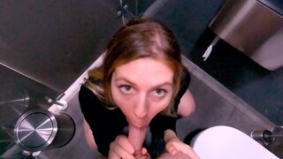 The shoplifter was caught by the security guard in the mall toilet and fucked