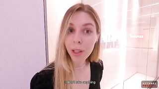 The shoplifter was caught by the security guard in the mall toilet and fucked