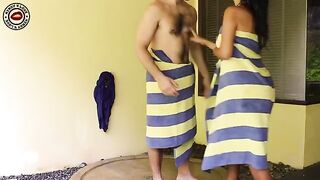 An amateur couple has amazing sex in the bathtub, full of passion