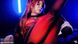 Asuka Langley from Evangelion gets her pussy filled with cum and has a sloppy blowjob