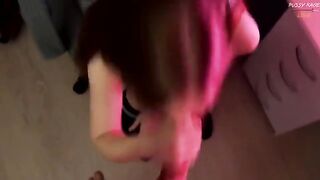 A hot chick seduced her roommate through her sexy shoes and skirt