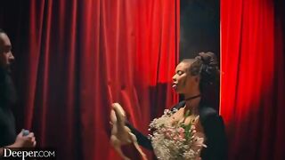Kinky burlesque dancer gets creampied at deeper party