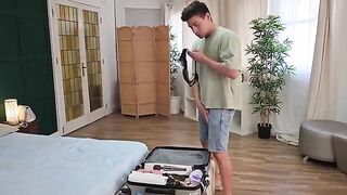 I caught my foreign friend masturbating in my panties and