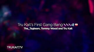 Tru Kait experiences her first gang bang with intense, rough action