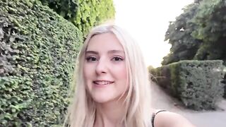Babe Eva Elfie fucked by a stranger in Paris and received cum on her face