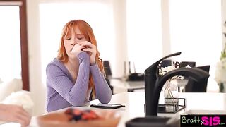 Madi Collins, the petite redhead from Chicago, Illinois, needs her stepbro’s intense release to feel better