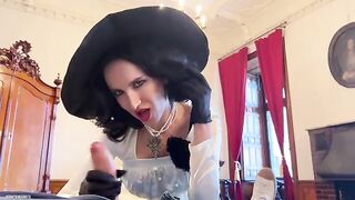Gorgeous cosplay of Lady Dimitrescu from Resident Evil Village getting banged hard
