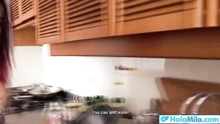 Big tit Latina stepmom Mila Garcia gets her pussy smashed hard