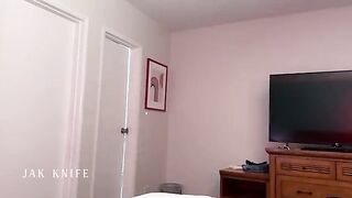A guy is sharing a bed with his best friend's mom, and it's getting steamy