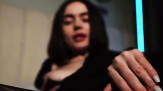 A sexy girl with big boobs gets oiled up and fucks hard