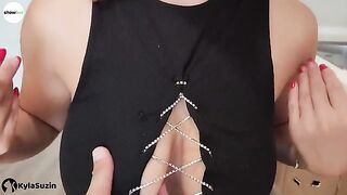 Woman fucks her neighbour to get cum for pizza