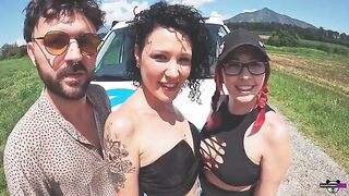 Two Italian couples fucked in their camper on 60fps