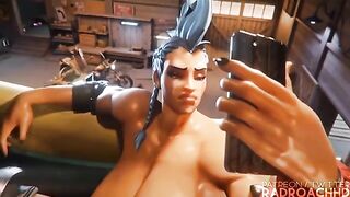 Junker Queen smashes Mei’s tight ass with her giant cock in 3D