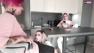 A couple has sex in an unusual spot as a role play