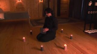 The priest exorcised the devil from the beautiful woman in a steamy roleplay scene