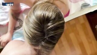 The stepson helped his stepmom with breakfast and received sex