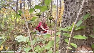 Red Riding Hood makes a date with the Big Bad Wolf outdoors