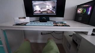 My stepbrother spied on me with a drone while I masturbate