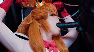 Bowser fucks Princess Peach hard with his huge black cock in a steamy xcross scene
