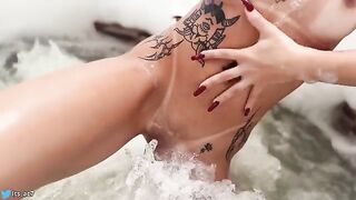 A beautiful girl is fucking with a guy in the hotel pool, showcasing passion