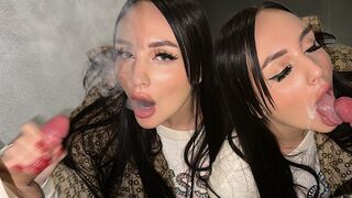 Blonde cheats on her BF by giving a blowjob to another guy in public