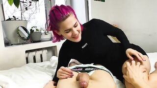 How a cute mini-skirted babe should ask for money by sucking cock