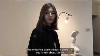 Instead of lessons, a classmate taught her how to fuck