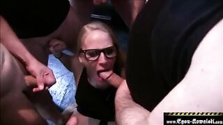 Amateur bukkake with Lara Cumkitten’s signature style