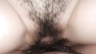 A woman has an orgasm from a quick and hot sex