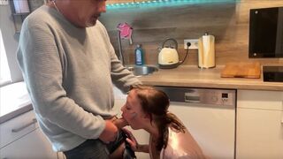 The man fucked a young German amateur right at his home