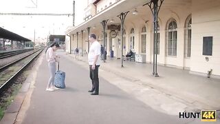 The hunter meets a girl at the train station and offers her money for sex