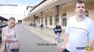 The hunter meets a girl at the train station and offers her money for sex