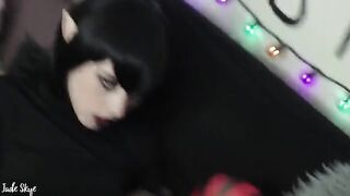 Mavis Dracula gets her fangs dirty with cock sucking for the first time