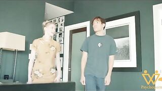 Melody Marks in a Chinese dress gets fucked hard by a big Asian cock