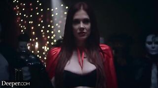 Four subs serve Mistress Maitland in a twisted orgy scene