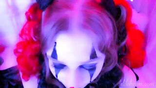A kinky clown gets his cock sucked and facial by a slutty one